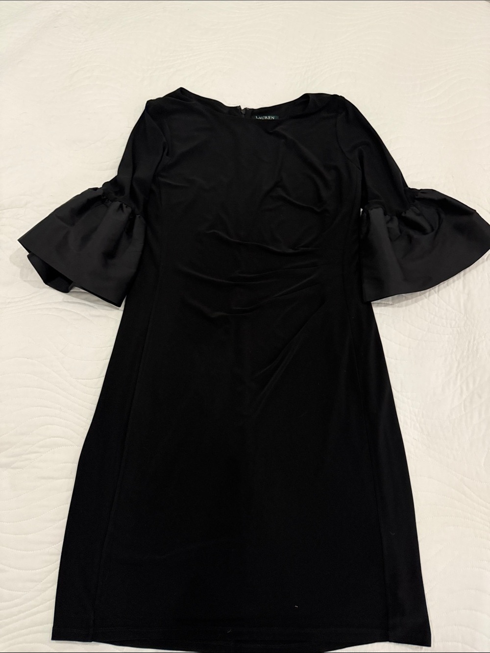 Lauren Ralph Lauren Black Bell-Sleeve Shift Dress